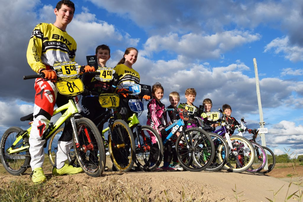From L - R PJ O'Rourke, Liam Wall, Kaylah O'Rourke, Abby Stevens, Scott Bennett, Kaleb Nielsen, Matthew Nielsen and Corey Stevens back on the Biloela track after a successful CQ Championships. Photo Cameron McCrohon / Central Telegraph From L - R PJ O'Rourke, Liam Wall, Kaylah O'Rourke, Abby Stevens, Scott Bennett, Kaleb Nielsen, Matthew Nielsen and Corey Stevens back on the Biloela track after a successful CQ Championships. Photo Cameron McCrohon / Central Telegraph