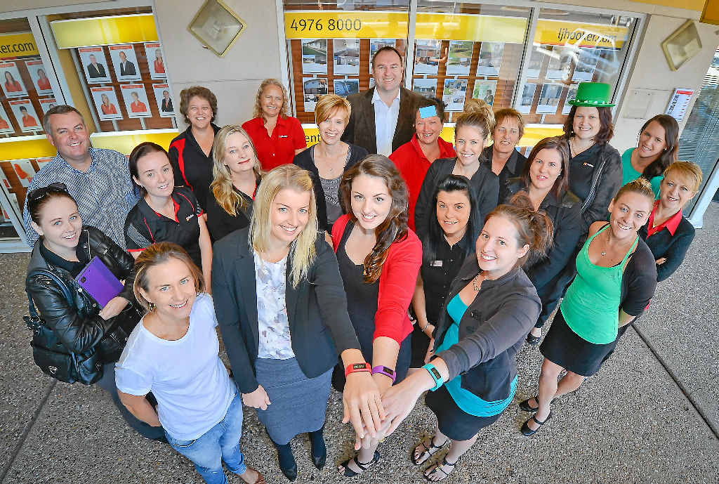 TEAM SPIRIT: Michelle Que, Louisa Lanyon, Nicole Butler, Jessica Ney and the LJ Hooker team are ready to battle it off for their fitness challenge. TEAM SPIRIT: Michelle Que, Louisa Lanyon, Nicole Butler, Jessica Ney and the LJ Hooker team are ready to battle it off for their fitness challenge.