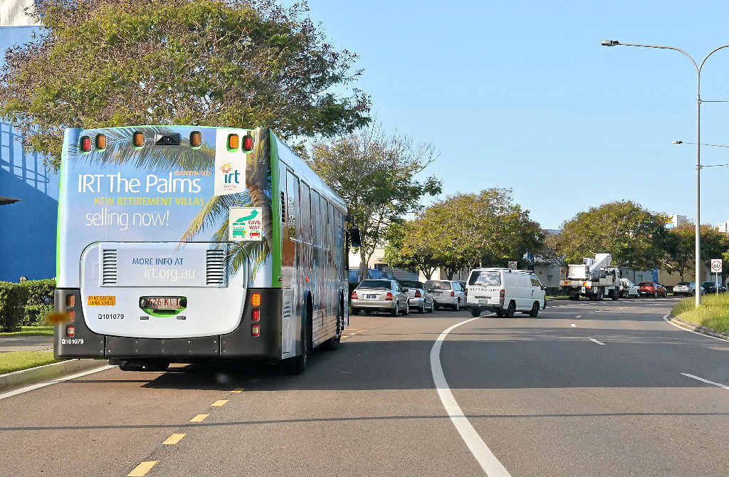 IT’S LAW: It is illegal not to give way to a bus if it bears the sign, ‘Give Way To Buses’. IT’S LAW: It is illegal not to give way to a bus if it bears the sign, ‘Give Way To Buses’.