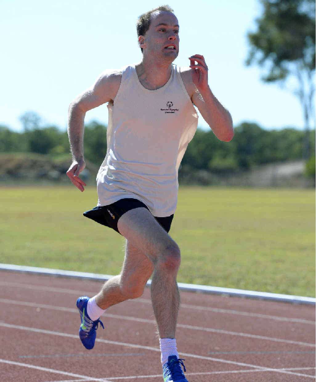 Matt Pascoe in the men’s 200m sprint. Matt Pascoe in the men’s 200m sprint.
