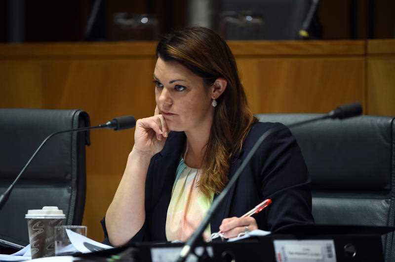 Greens Senator Sarah Hanson-Young during the Senate inquiry into recent allegations relating to conditions and circumstances at the regional processing centre in Nauru at Parliament House in Canberra, Tuesday, May 19, 2015. Greens Senator Sarah Hanson-Young during the Senate inquiry into recent allegations relating to conditions and circumstances at the regional processing centre in Nauru at Parliament House in Canberra, Tuesday, May 19, 2015.