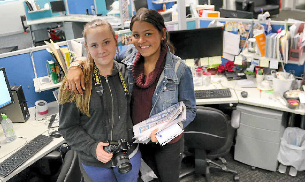 FAST LEARNERS: Observer work experience students Reanna Skillington (photography) and Madi Richards (journalism) from Gladstone State High learnt a lot about working in a newsroom and time management during their week at the paper. FAST LEARNERS: Observer work experience students Reanna Skillington (photography) and Madi Richards (journalism) from Gladstone State High learnt a lot about working in a newsroom and time management during their week at the paper.