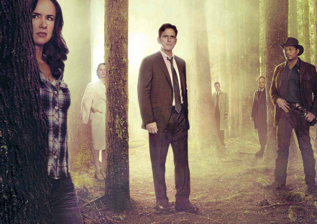 DRAMA, DRAMA, DRAMA: The cast of the TV series Wayward Pines, from left, Juliette Lewis, Melissa Leo, Matt Dillon, Tim Griffin, Toby Jones, Terrence Howard. DRAMA, DRAMA, DRAMA: The cast of the TV series Wayward Pines, from left, Juliette Lewis, Melissa Leo, Matt Dillon, Tim Griffin, Toby Jones, Terrence Howard.