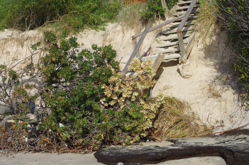 Deb Milgate took these photos of the erosion damage at at Clarkes Beach this morning. Photo Contributed Deb Milgate took these photos of the erosion damage at at Clarkes Beach this morning. Photo Contributed