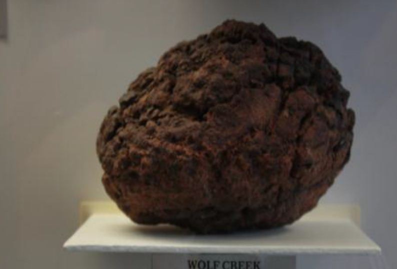 The stolen meteorite, weighing about 11.25kg and about the size of a soccer ball The stolen meteorite, weighing about 11.25kg and about the size of a soccer ball