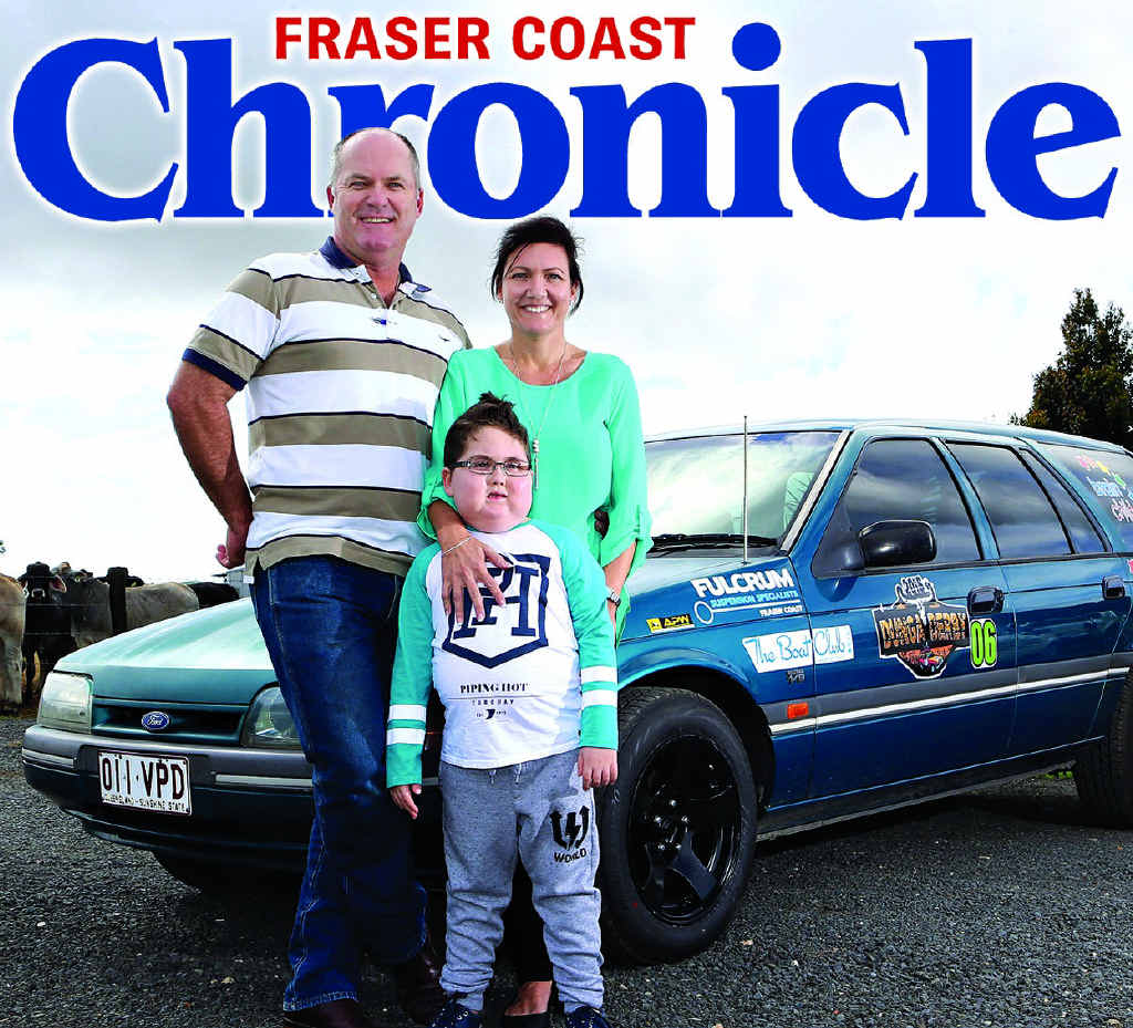Amanda and Michael Christensen with their son, Cooper in front of their vehicle being entered into the Dunga Derby. Amanda and Michael Christensen with their son, Cooper in front of their vehicle being entered into the Dunga Derby.