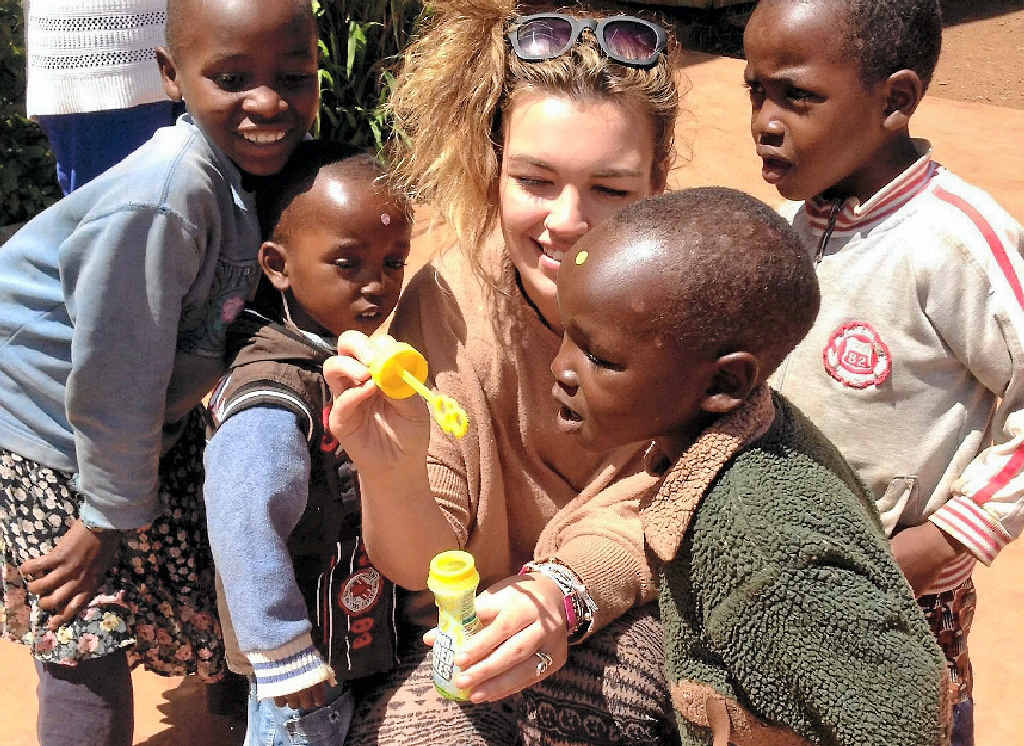 LIFE-CHANGING: Brittany Pratt in Kenya. LIFE-CHANGING: Brittany Pratt in Kenya.