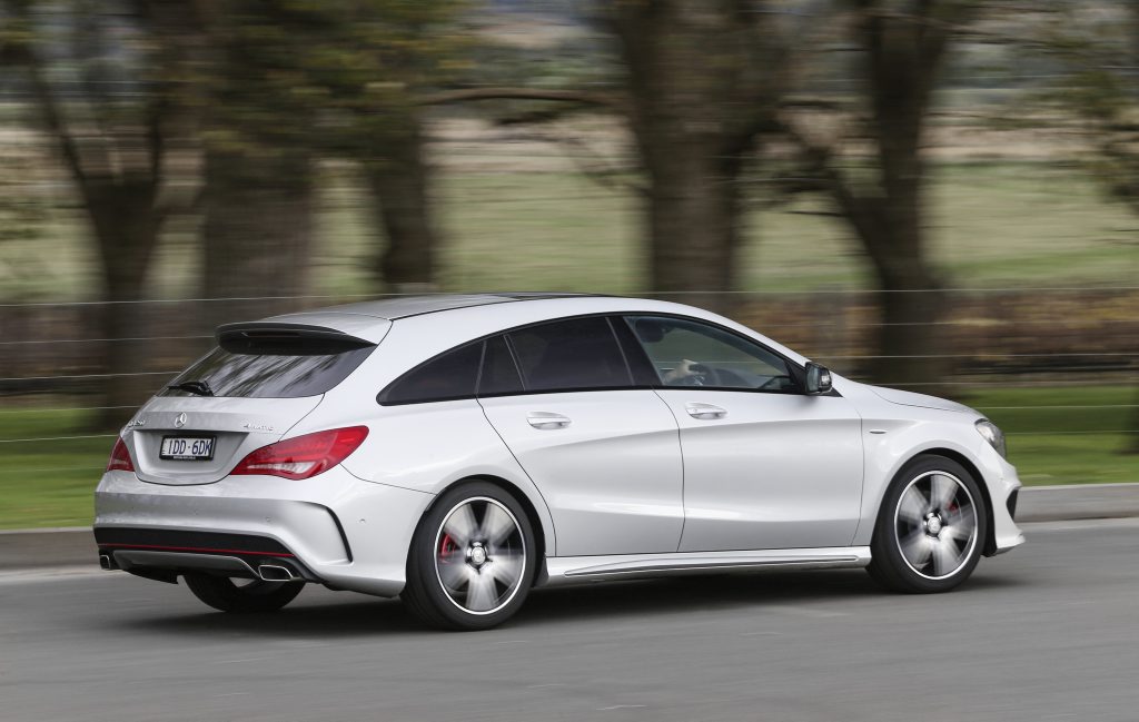 BABY GOT BACK: Shooting Brake can come in sensible, sporting or mad dog variants. Entrylevels are the 200 petrol and 200 CDI diesel; best all-rounder is the 155kW 250 Sport, or splash the cash for the ultimate 265kW CLA 45 AMG rocket. BABY GOT BACK: Shooting Brake can come in sensible, sporting or mad dog variants. Entrylevels are the 200 petrol and 200 CDI diesel; best all-rounder is the 155kW 250 Sport, or splash the cash for the ultimate 265kW CLA 45 AMG rocket.