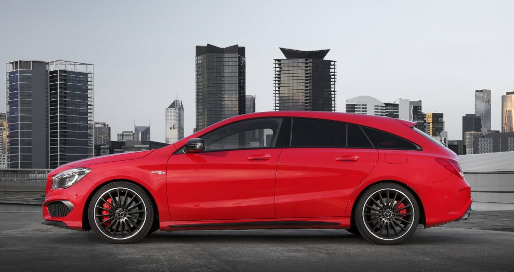 UNIQUE OFFERING: New CLA Shooting Brake at its sportiest in AMG guise, but the striking styling is a constant across the range. UNIQUE OFFERING: New CLA Shooting Brake at its sportiest in AMG guise, but the striking styling is a constant across the range.