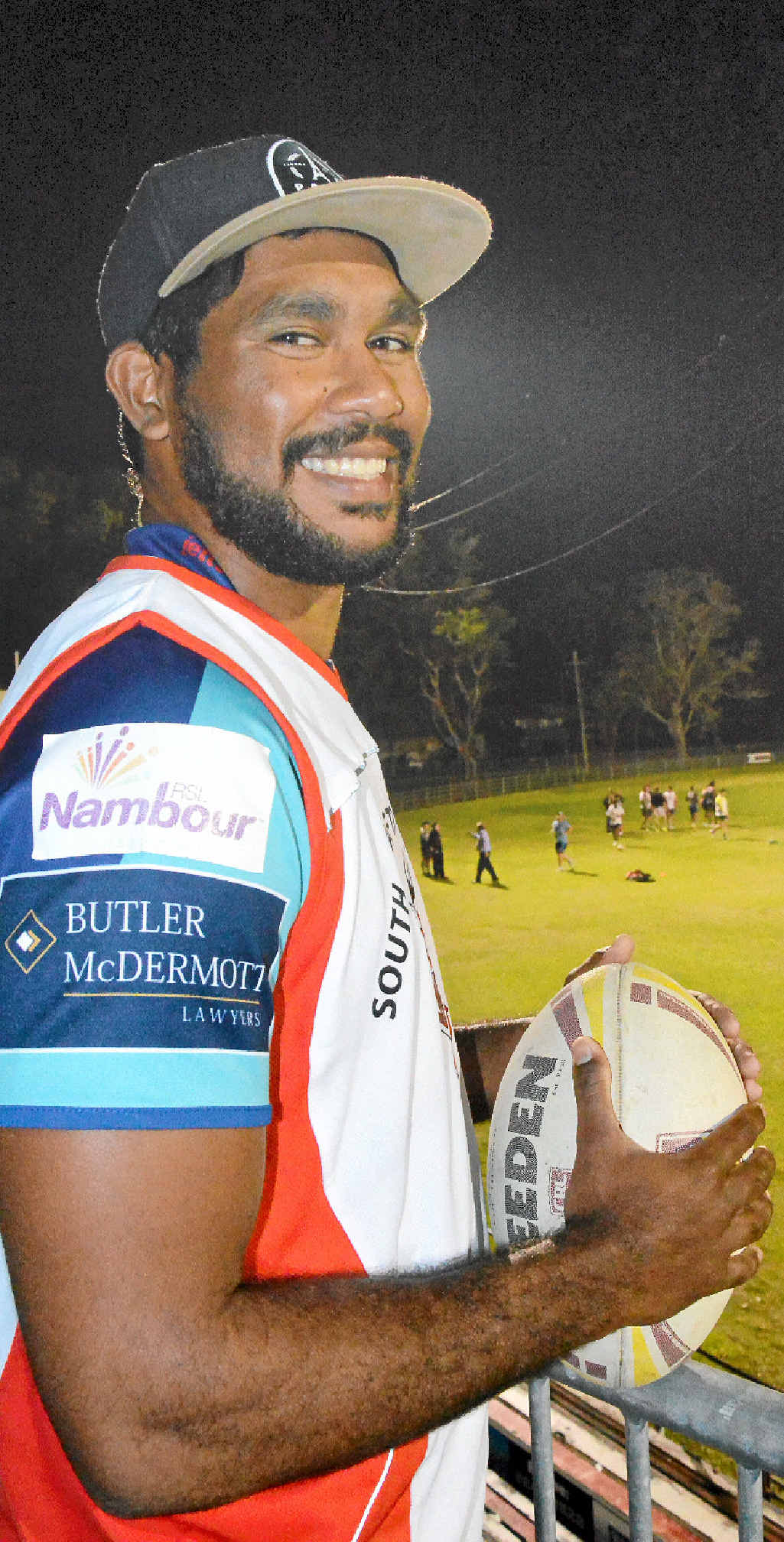 STILL SMILING: South Grafton Rebels centre Hughie Stanley has brought a positive influence to the club’s training at McKittrick Park. PHOTO: BILL NORTH STILL SMILING: South Grafton Rebels centre Hughie Stanley has brought a positive influence to the club’s training at McKittrick Park. PHOTO: BILL NORTH