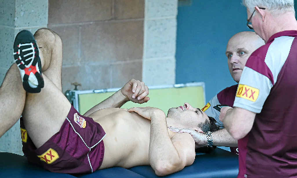 TARGETED: Billy Slater’s shoulder injury could need surgery after game two. TARGETED: Billy Slater’s shoulder injury could need surgery after game two.