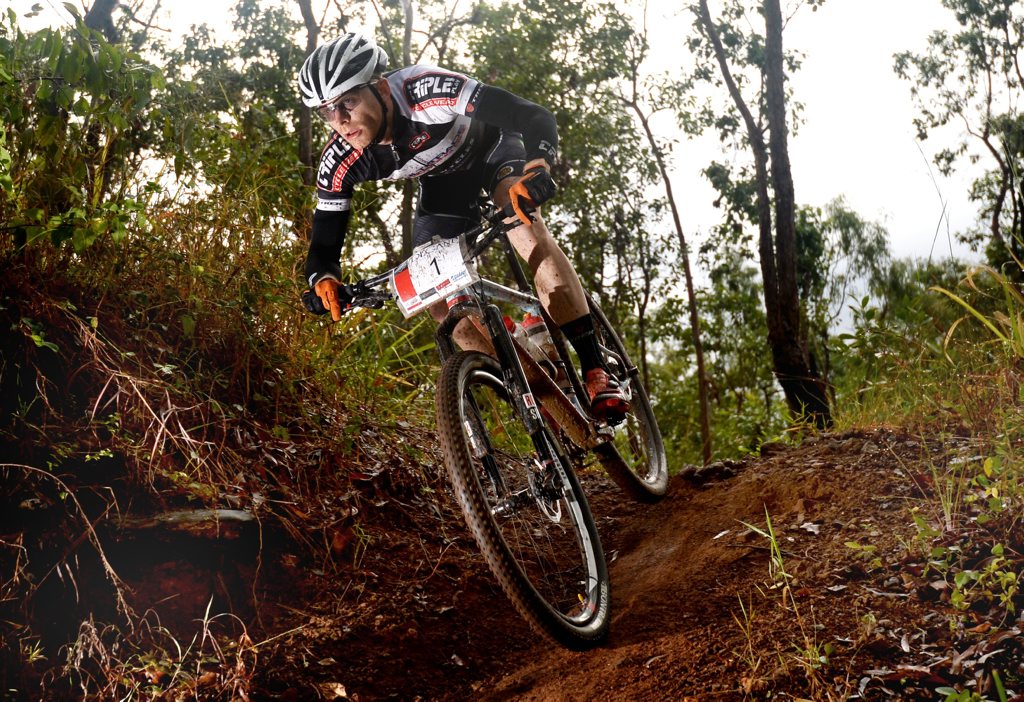 Michael England, mountain bikes at Seeonee Park. Photo Allan Reinikka / The Morning Bulletin