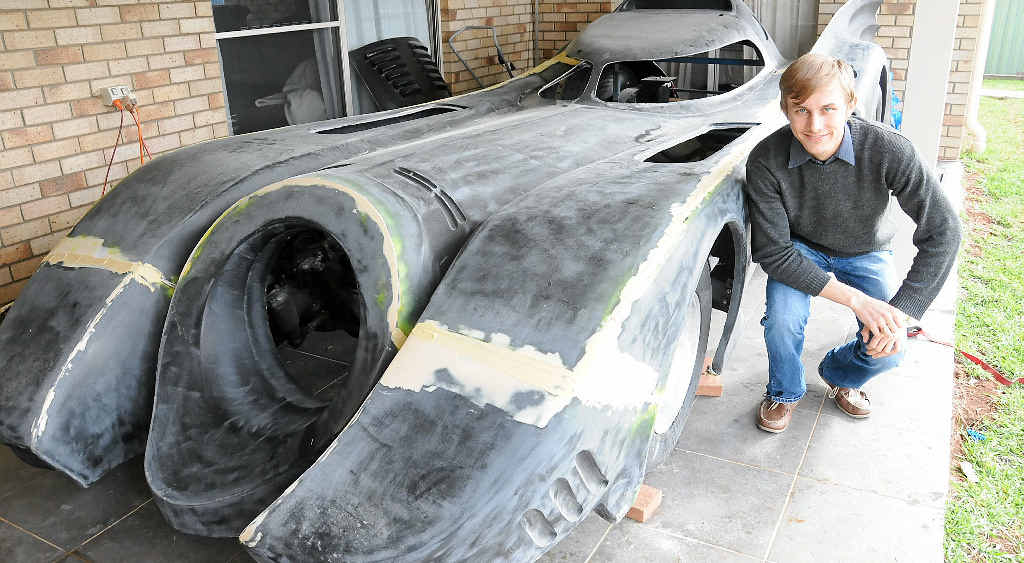 FAMILY PROJECT: Cameron Blackburn has spent countless hours constructing the 1989 model Batmobile with his father Craig. FAMILY PROJECT: Cameron Blackburn has spent countless hours constructing the 1989 model Batmobile with his father Craig.