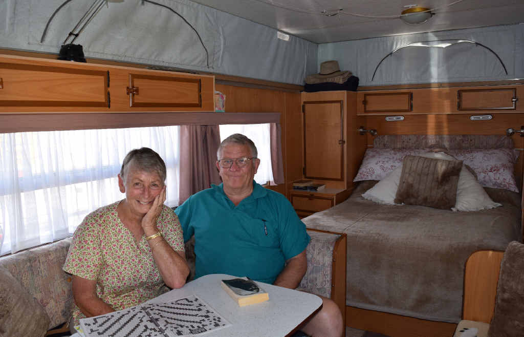 MOBILE HOME: Maureen and Nicholas Fitzpatrick are looking forward to spending many more winters in their caravan at Yeppoon. MOBILE HOME: Maureen and Nicholas Fitzpatrick are looking forward to spending many more winters in their caravan at Yeppoon.