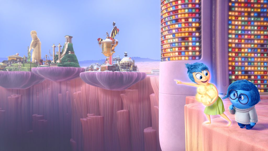 Joy and Sadness must venture through Long Term Memory to find their way back to Headquarters in a scene from Inside Out. Joy and Sadness must venture through Long Term Memory to find their way back to Headquarters in a scene from Inside Out.