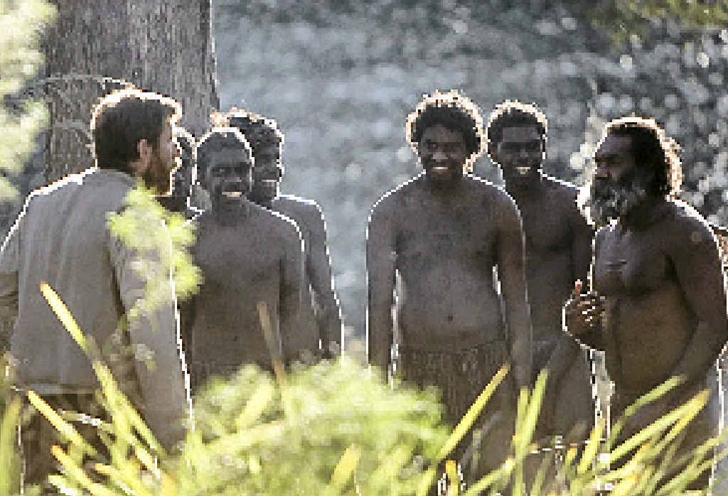 Oliver Jackson-Cohen, left, and Trevor Jamieson, far right, in a scene from The Secret River. Oliver Jackson-Cohen, left, and Trevor Jamieson, far right, in a scene from The Secret River.
