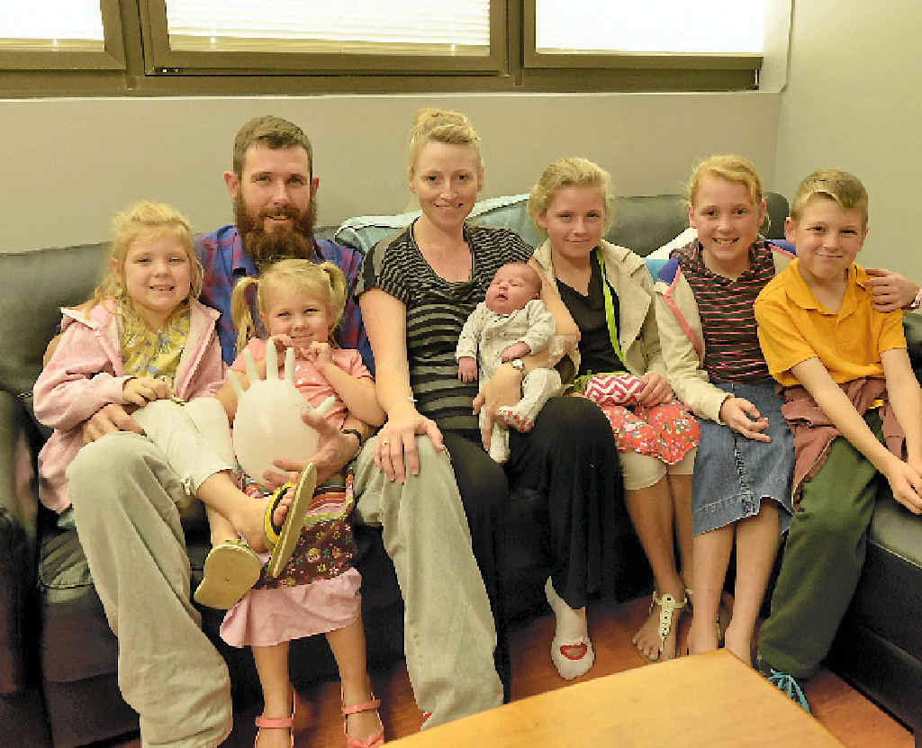 Luke and Kate Hyland welcomed their fifth baby girl Phoebe Kate on June 19. She weighed 3685grams and is sibling to Bethany, Naomi, Abigail, Samuel and Lily. Luke and Kate Hyland welcomed their fifth baby girl Phoebe Kate on June 19. She weighed 3685grams and is sibling to Bethany, Naomi, Abigail, Samuel and Lily.