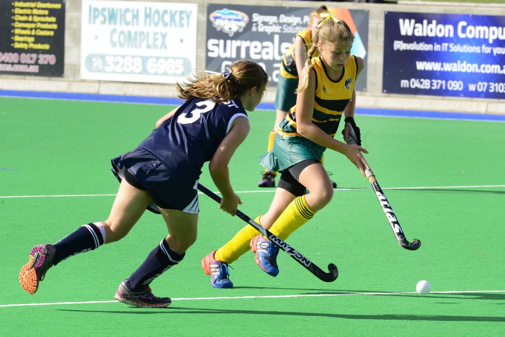 Met West and Met East girls in action at the Queensland School Sport 10-12 years state hockey championships. Met West and Met East girls in action at the Queensland School Sport 10-12 years state hockey championships.