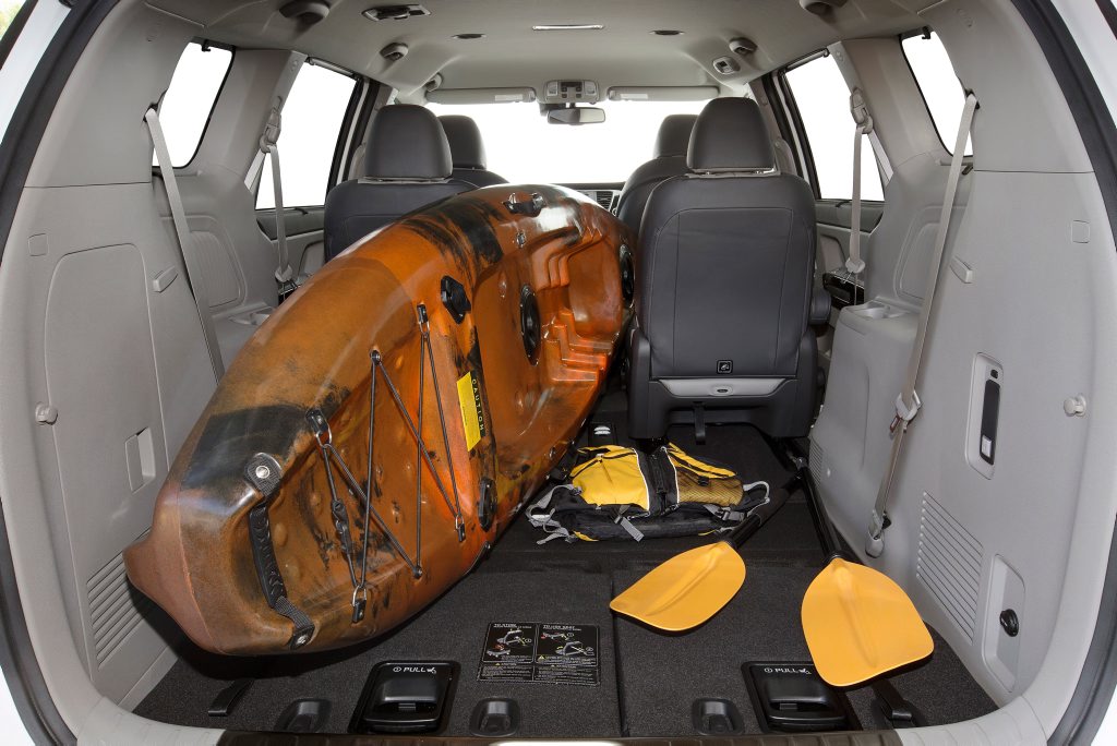 UP THE CREEK: Huge cargo area gives versatility for eight seats or space for all the lifestyle gear UP THE CREEK: Huge cargo area gives versatility for eight seats or space for all the lifestyle gear