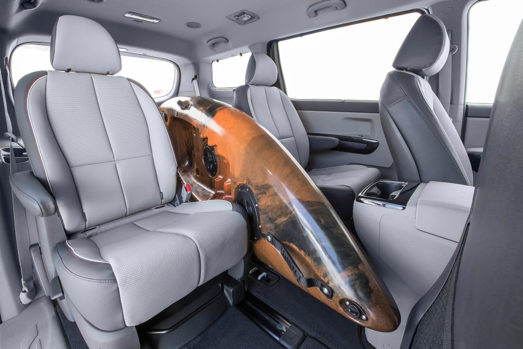 SHOWING OFF: Not many press shots can show the car boasting four seats in use and a kayak on board. SHOWING OFF: Not many press shots can show the car boasting four seats in use and a kayak on board.