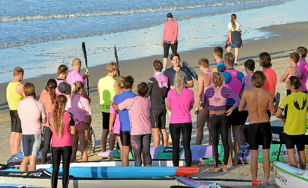 TRAINING: Lifesavers in action at Mooloolaba Beach. TRAINING: Lifesavers in action at Mooloolaba Beach.