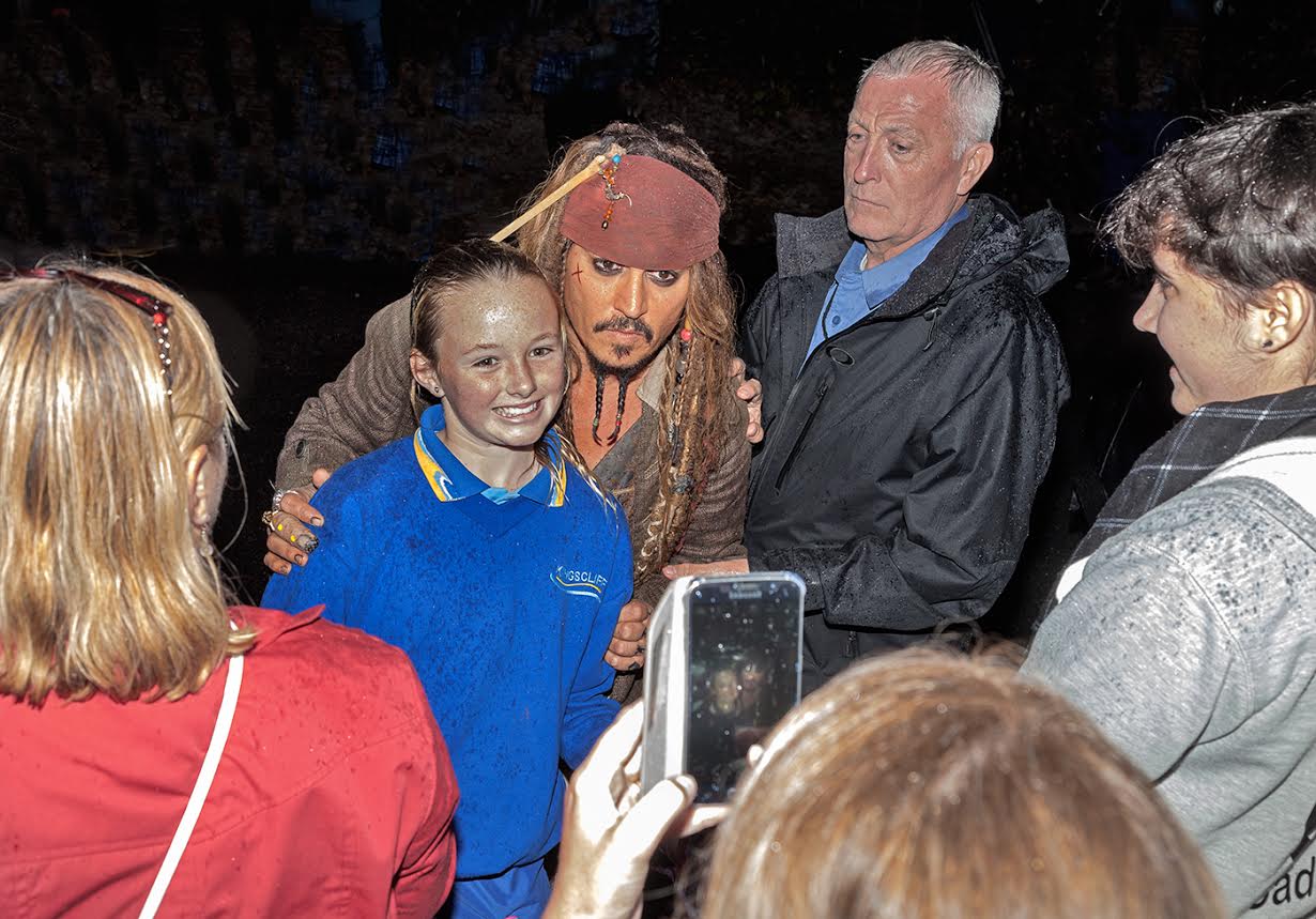 Actor Johnny Depp was in full character as Captain Jack Sparrow when he met fans last night at Hastings Point. Photo courtesy of: John Van-Den-Broeke. Actor Johnny Depp was in full character as Captain Jack Sparrow when he met fans last night at Hastings Point. Photo courtesy of: John Van-Den-Broeke.