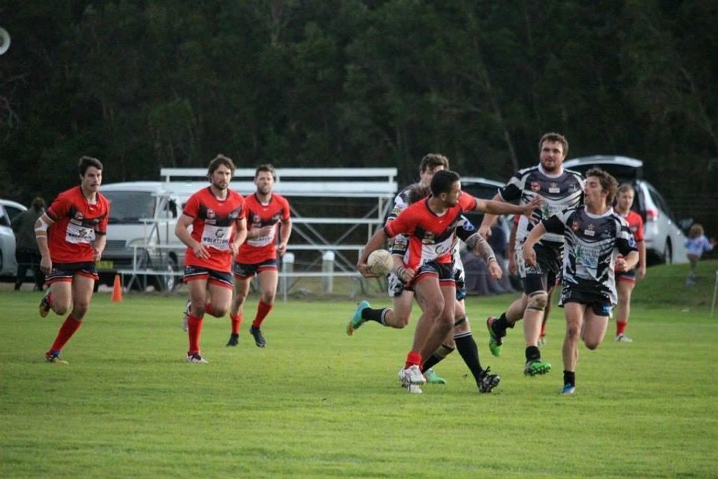 RED DEVILS: Byron Bay take it to the opposition. Photo: Tayla Clorley Photo Contributed RED DEVILS: Byron Bay take it to the opposition. Photo: Tayla Clorley Photo Contributed
