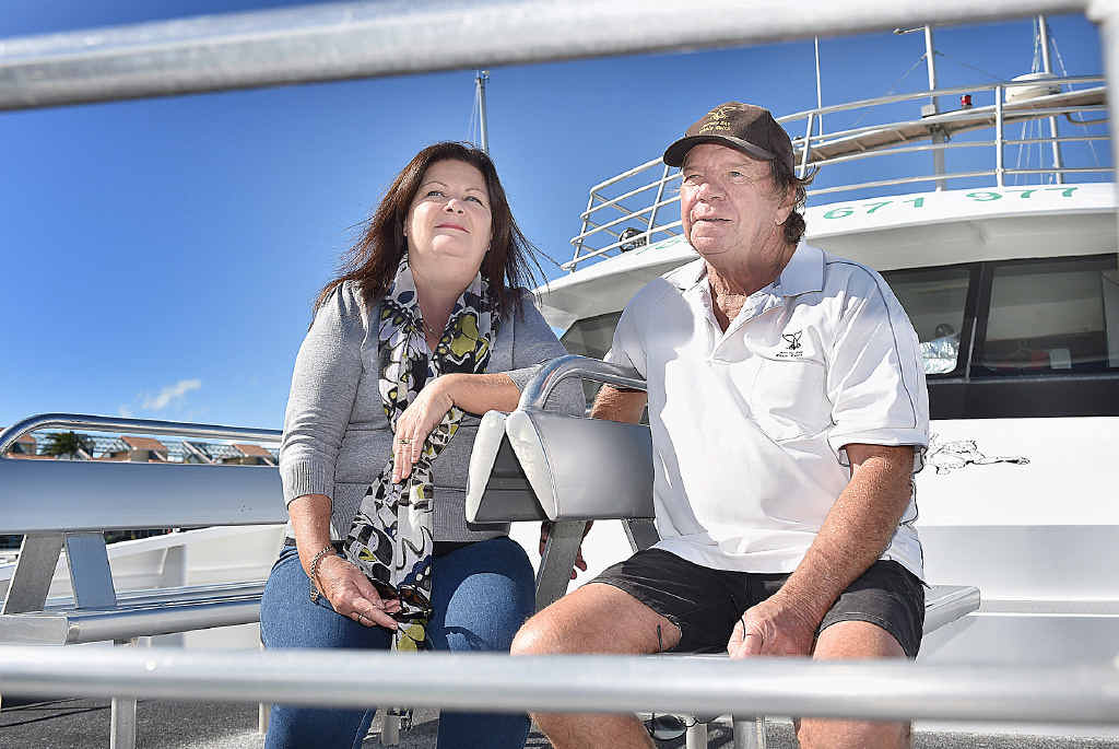 READY: Brian and Jill Perry on Quick Cat 2 are ready for a bumper whale season. READY: Brian and Jill Perry on Quick Cat 2 are ready for a bumper whale season.