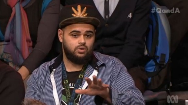 Zaky Mallah on Q&A; on Monday night. Zaky Mallah on Q&A; on Monday night.