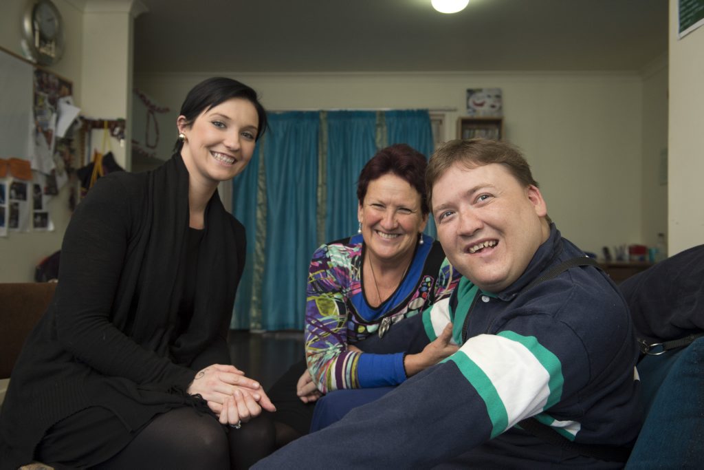 Fighting to bring reverse stroke therapy to Australia are (from left) Rebecca Darr, Coralie Graham and Joel Shepherd.