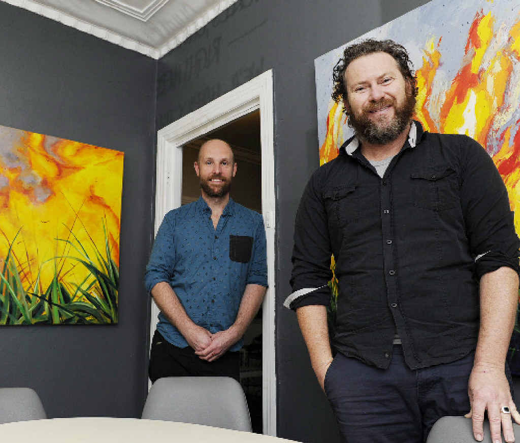 ART IN SMOKE: Yamba’s Irons and Craig Cafe owners Antony Perring (left) and David Barnier are calling for entries for their ’Smoke’ themed art exhibition and competition with entries needing to be in by the end of July. ART IN SMOKE: Yamba’s Irons and Craig Cafe owners Antony Perring (left) and David Barnier are calling for entries for their ’Smoke’ themed art exhibition and competition with entries needing to be in by the end of July.