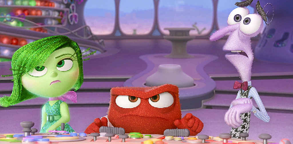 MOOD SWINGS: Disgust, Anger and Fear must cope with unexpectedly being in command of headquarters in a scene from the movie Inside Out. MOOD SWINGS: Disgust, Anger and Fear must cope with unexpectedly being in command of headquarters in a scene from the movie Inside Out.