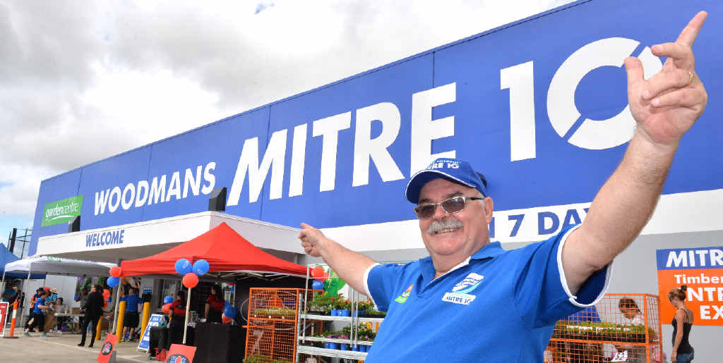Kerry Woodman outside Marian’s first Mitre 10 store, but fifth one for the region. Kerry Woodman outside Marian’s first Mitre 10 store, but fifth one for the region.