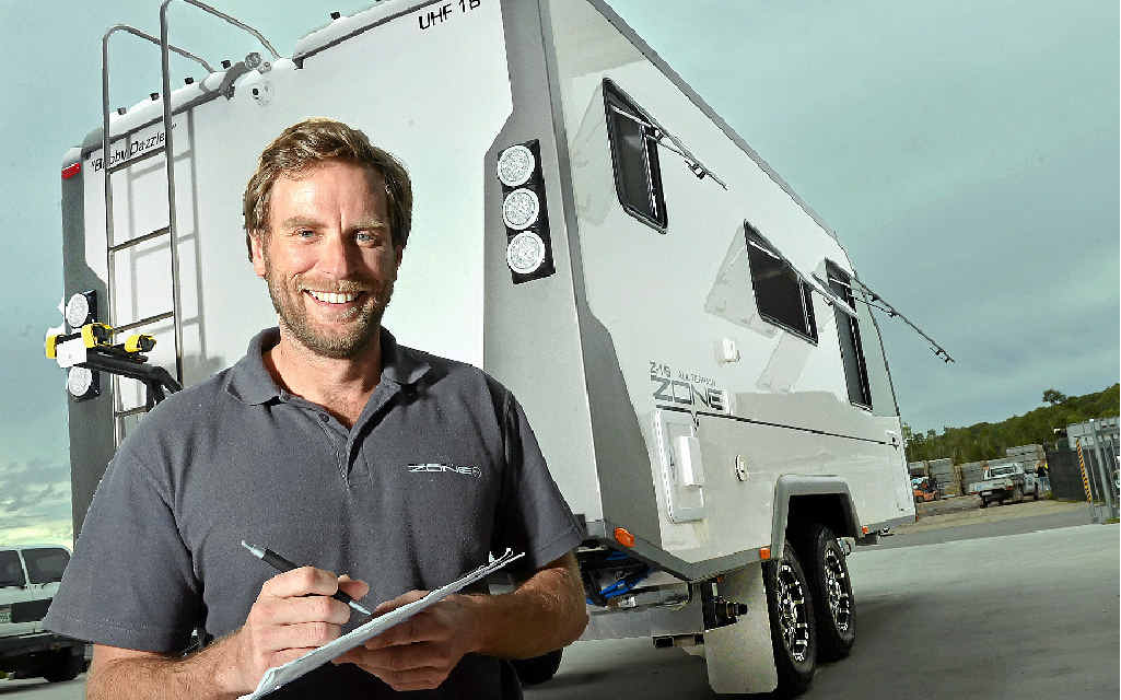 GLAM VANS: Matt Johns of Zone RV in Coolum says the production of recreational vehicles is the second highest it has been. GLAM VANS: Matt Johns of Zone RV in Coolum says the production of recreational vehicles is the second highest it has been.
