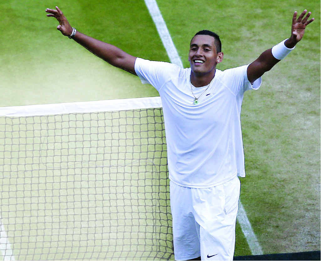 BASKETBALL FIRST LOVE: Australia’s rising hope Nick Kyrgios, who tipped out Rafael Nadal last year at Wimbledon, aims to bounce his way deep into the second week of action in London. BASKETBALL FIRST LOVE: Australia’s rising hope Nick Kyrgios, who tipped out Rafael Nadal last year at Wimbledon, aims to bounce his way deep into the second week of action in London.
