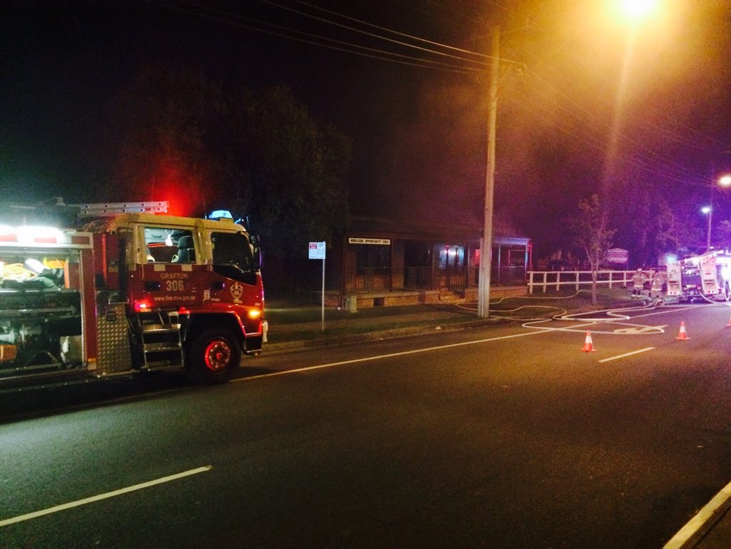 MIDNIGHT SCENE: Grafton Fire Brigade was the scene of the Anglican Op Shop Fire only minutes after the alarm sounded. MIDNIGHT SCENE: Grafton Fire Brigade was the scene of the Anglican Op Shop Fire only minutes after the alarm sounded.