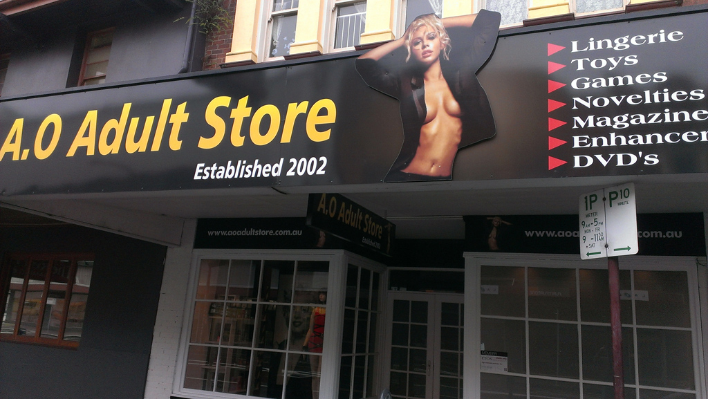 The Russell St sex shop. The Russell St sex shop.