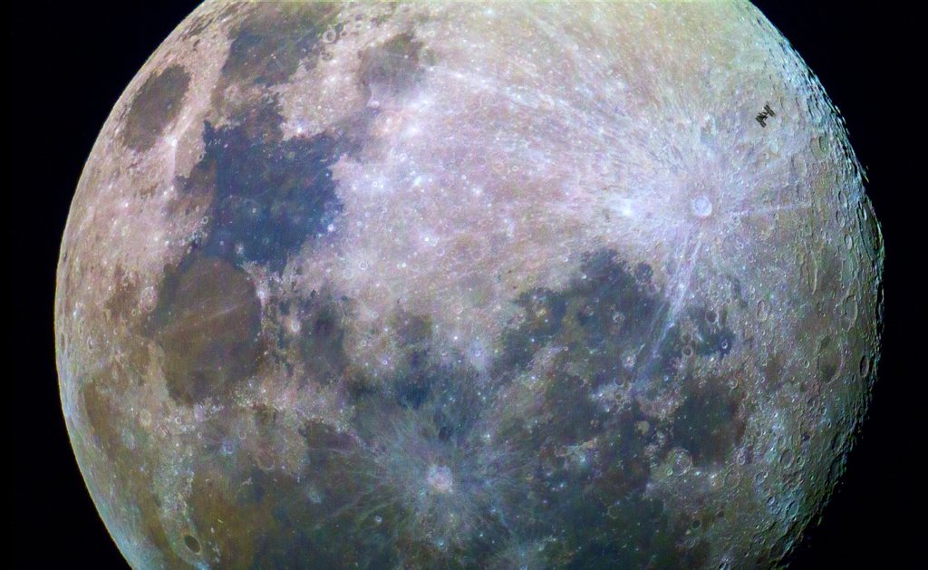 Byron Bay photographer Dylan O'Donnell took this stunning photo of the International Space Station passing the moon on Tuesday. Photo Contributed Byron Bay photographer Dylan O'Donnell took this stunning photo of the International Space Station passing the moon on Tuesday. Photo Contributed