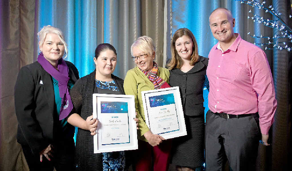 INSPIRATIONAL WOMEN: Gladstone Women’s Health Centre manager Natasha Fee, Inspiring young woman of the year Ruby Lawlor, Inspiring woman of the year Irene Dudley, Minister for Women Shannon Fentiman and Gladstone MP Glenn Butcher. INSPIRATIONAL WOMEN: Gladstone Women’s Health Centre manager Natasha Fee, Inspiring young woman of the year Ruby Lawlor, Inspiring woman of the year Irene Dudley, Minister for Women Shannon Fentiman and Gladstone MP Glenn Butcher.