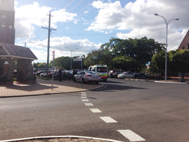 A crash at the intersection of Maryborough and Woongarra Sts. A crash at the intersection of Maryborough and Woongarra Sts.