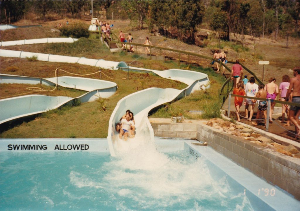 The Gladstone Water Slide Park was full of people on January 1, 1990. Photo courtesy Renee Aiello. The Gladstone Water Slide Park was full of people on January 1, 1990. Photo courtesy Renee Aiello.