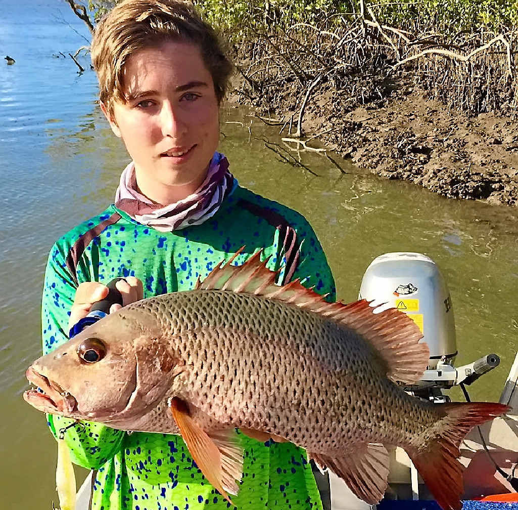 GO FISH: Matthew Horvath with a mangrove jack he caught recently. GO FISH: Matthew Horvath with a mangrove jack he caught recently.