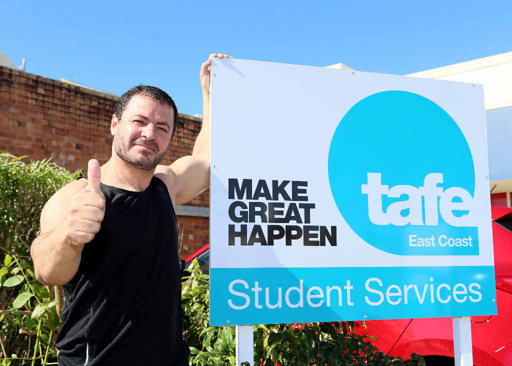 EAGER STUDENT: When Yaser Abo Hamed moved to Australia six years ago, he couldn’t speak a word of English. He is now on his way to working on a cruise ship after attending TAFE to learn the language.
