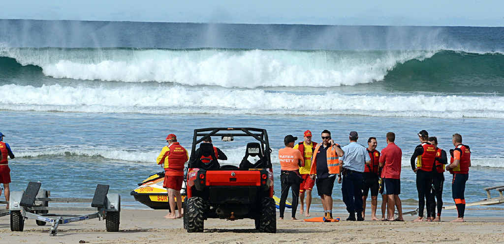 Surf lifesavers patrol Lighthouse Beach, Ballina, near where a 32 year old Ballina man was attacked by a shark. Surf lifesavers patrol Lighthouse Beach, Ballina, near where a 32 year old Ballina man was attacked by a shark.