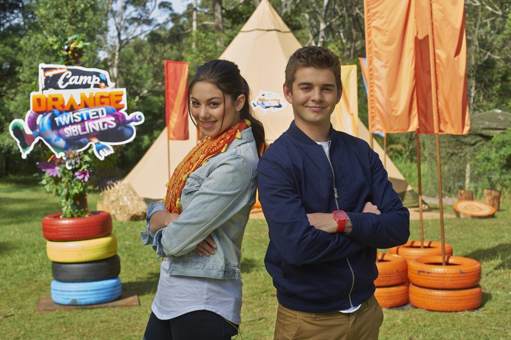 Kira Kosarin and Jack Griffo host the TV series Camp Orange: Twisted Siblings. Kira Kosarin and Jack Griffo host the TV series Camp Orange: Twisted Siblings.