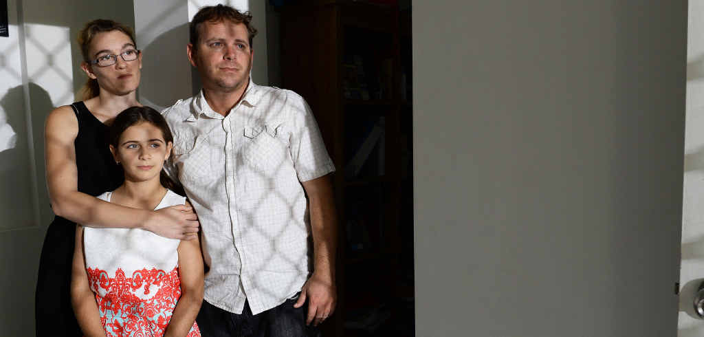 LOCKED IN: Dearden family Monique, James and Izabella have been victims of a spate of crime in the Redbank Plains area. LOCKED IN: Dearden family Monique, James and Izabella have been victims of a spate of crime in the Redbank Plains area.