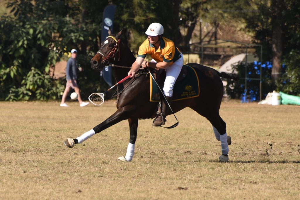 Tansey player Trent Collins plays for Australia in the Polocrosse World Cup in Shongweni, South Africa. Photo Libby Wells Tansey player Trent Collins plays for Australia in the Polocrosse World Cup in Shongweni, South Africa. Photo Libby Wells