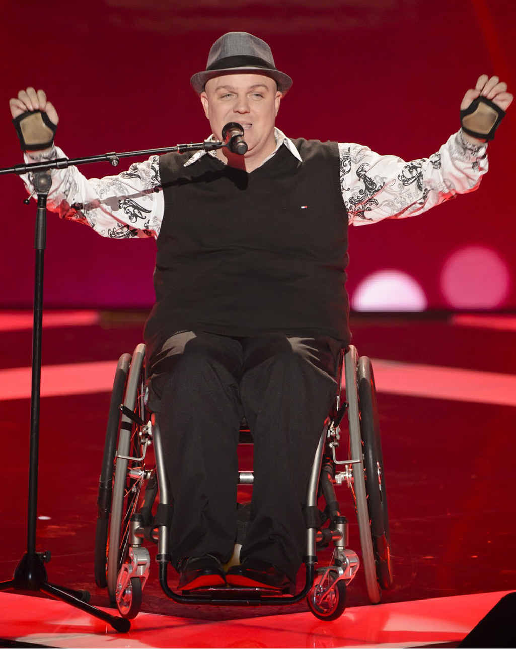 SINGING STAR: Tim McCallum on stage as part of reality TV show The Voice. SINGING STAR: Tim McCallum on stage as part of reality TV show The Voice.