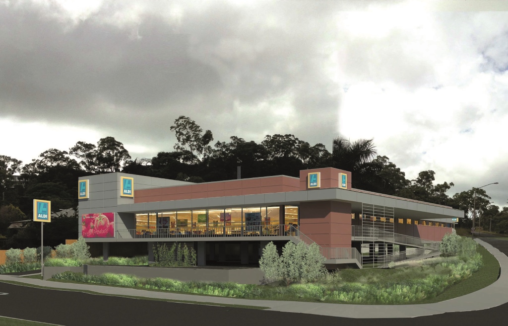 An artist's impression of how the Aldi store at West Gladstone will look. An artist's impression of how the Aldi store at West Gladstone will look.