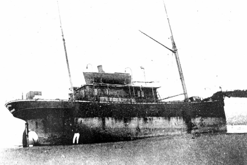 The S.S. Dicky ran aground on a beach near Caloundra on February 4, The S.S. Dicky ran aground on a beach near Caloundra on February 4,